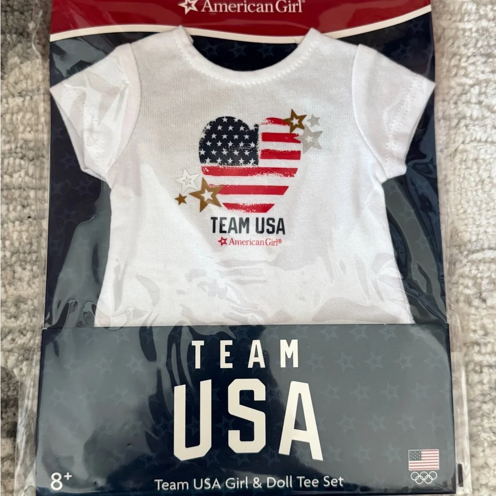 American Girl Team USA Heart Tee - White and Red - Picture 1 of 1